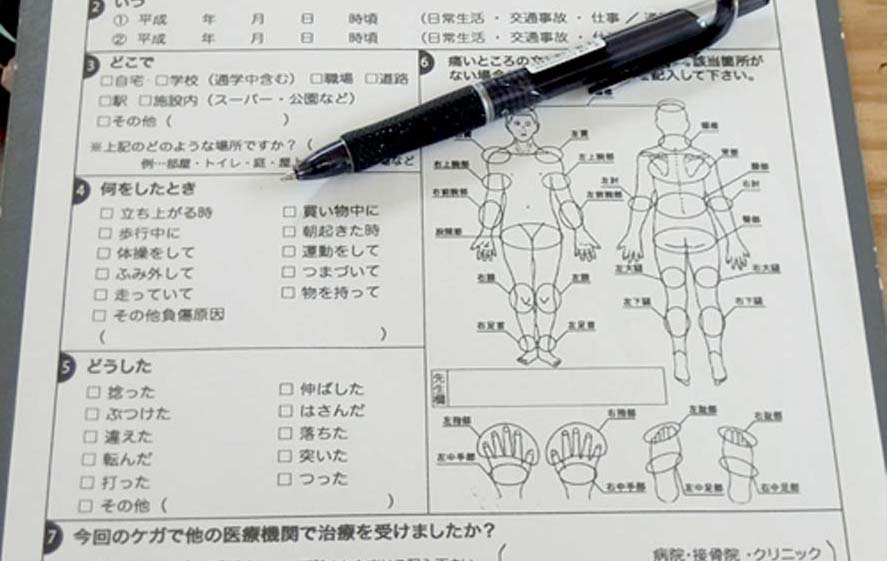 1.予診表に記入